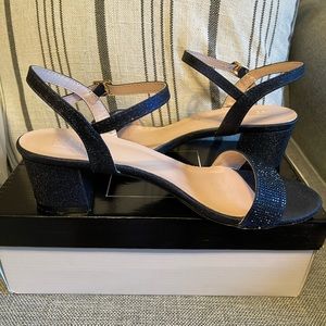 DB Studio Navy Blue Sequin Ankle Heels